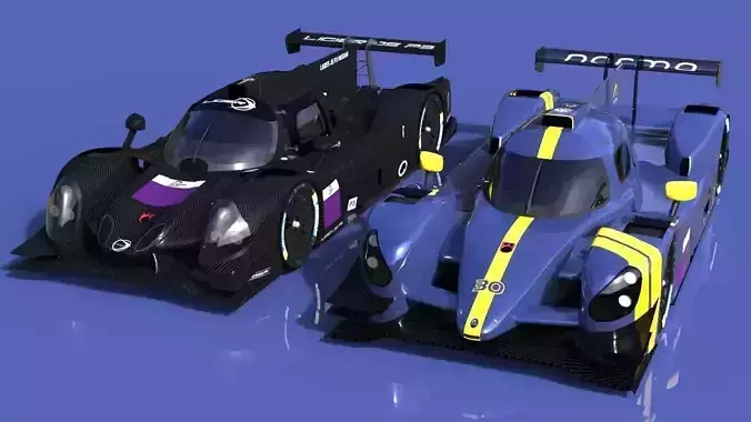 Norma M30 and Ligier JSP3 ELMS cars Low-poly 3D model