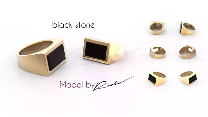 Ring Black Stone