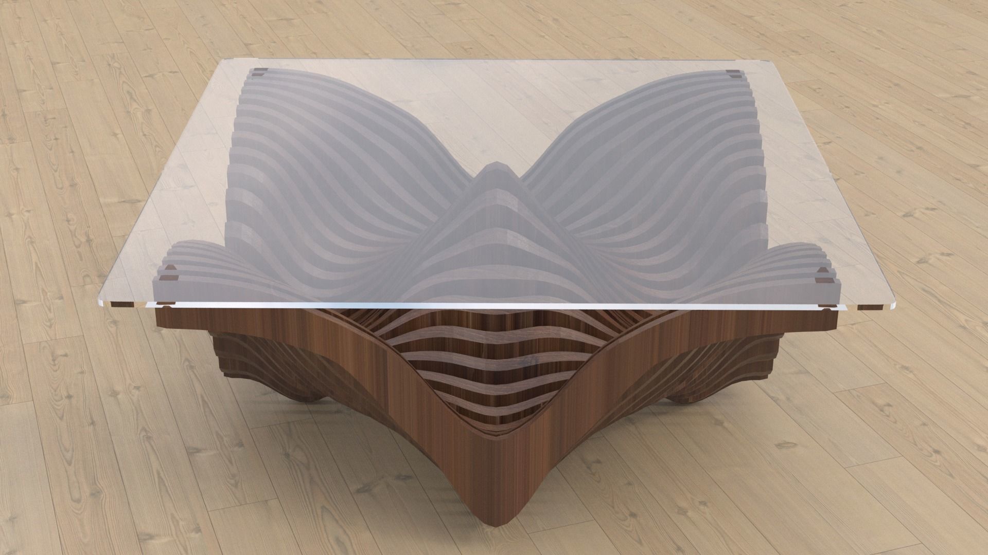 Parametric table Low-poly 3D model_2
