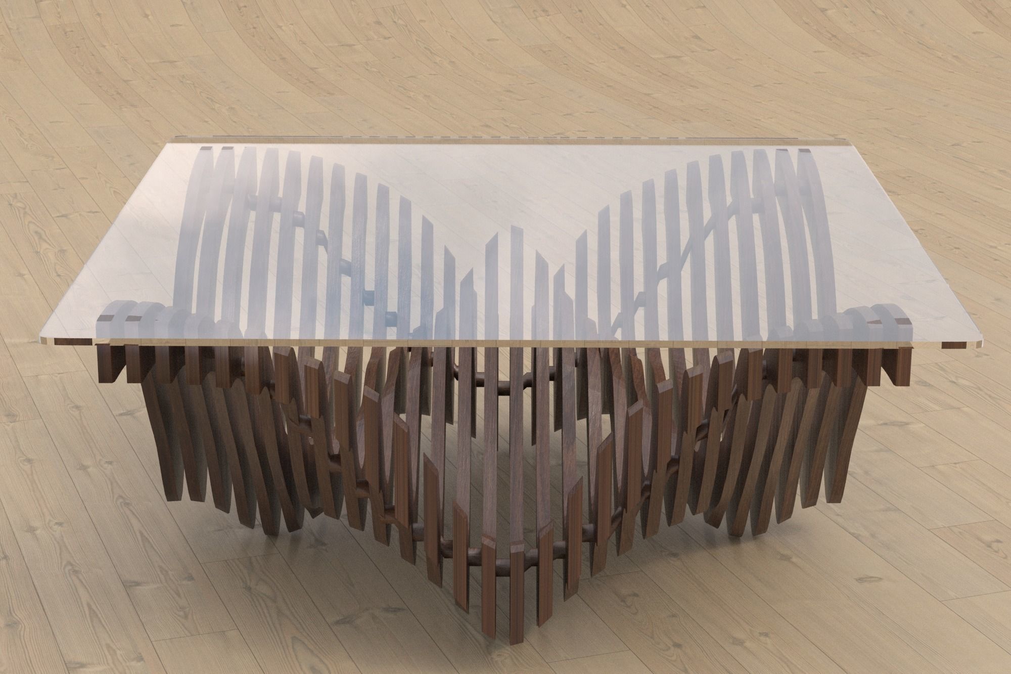 Parametric table Low-poly 3D model_3