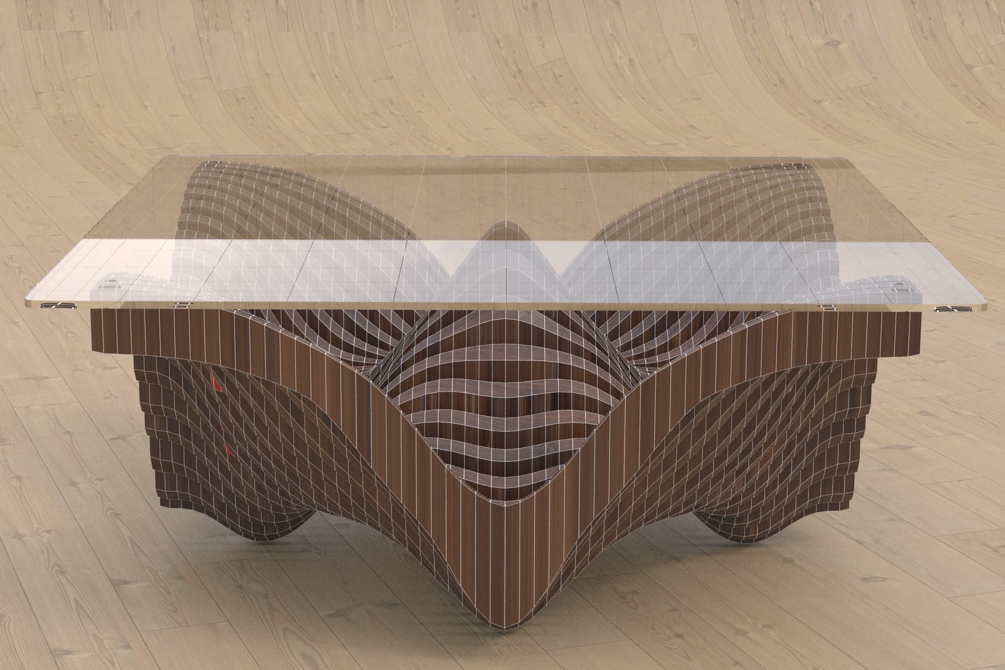 Parametric table Low-poly 3D model_7