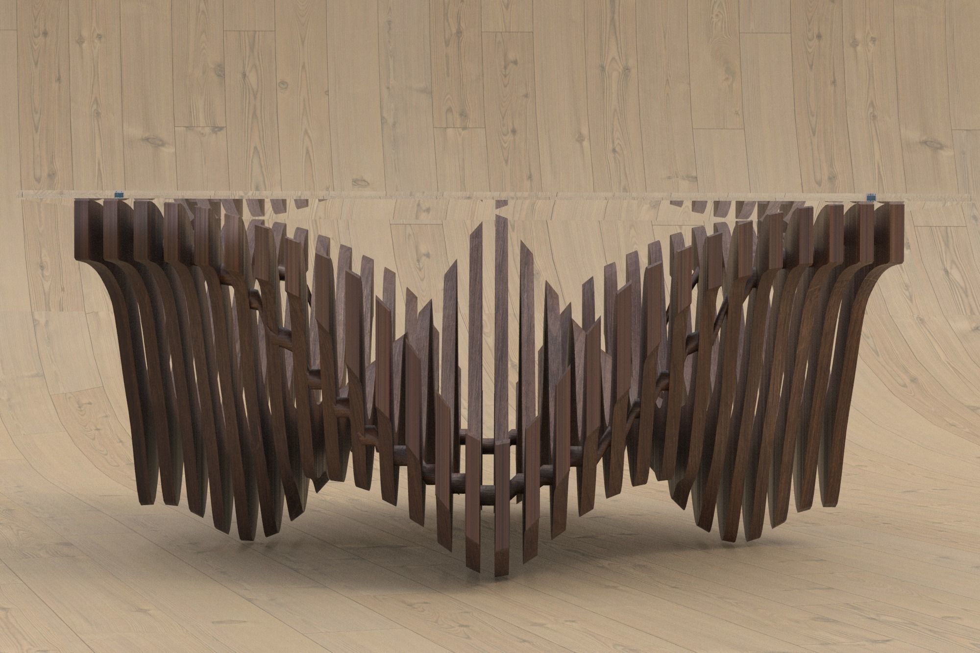 Parametric table Low-poly 3D model_5
