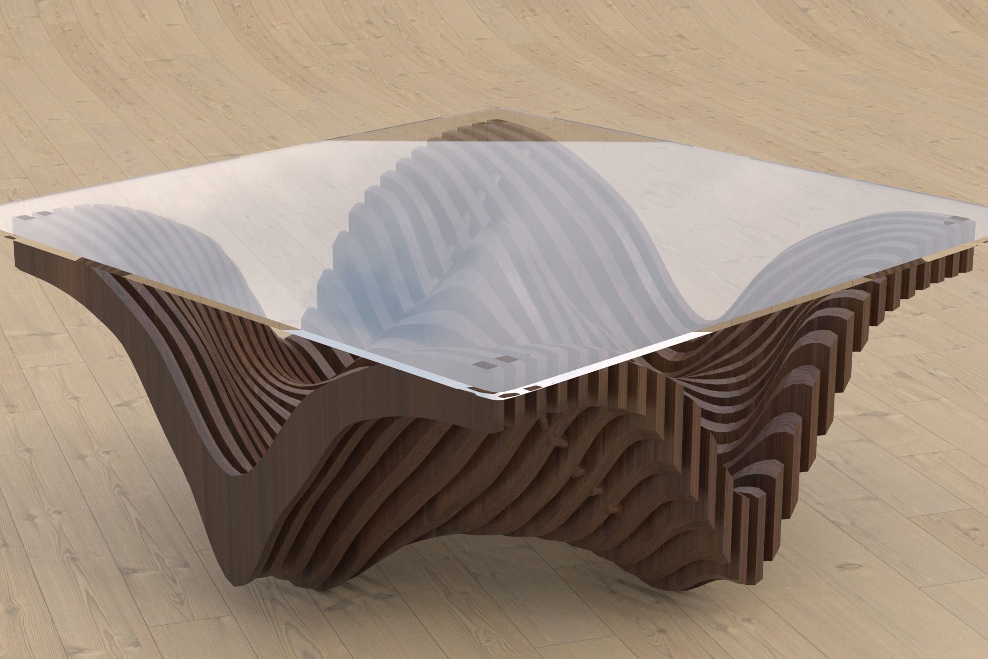 Parametric table Low-poly 3D model_1