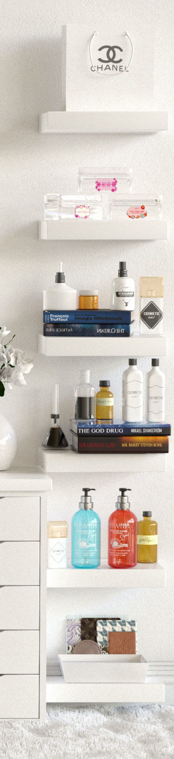 Dressing table with cosmetics for lady 3D model_3