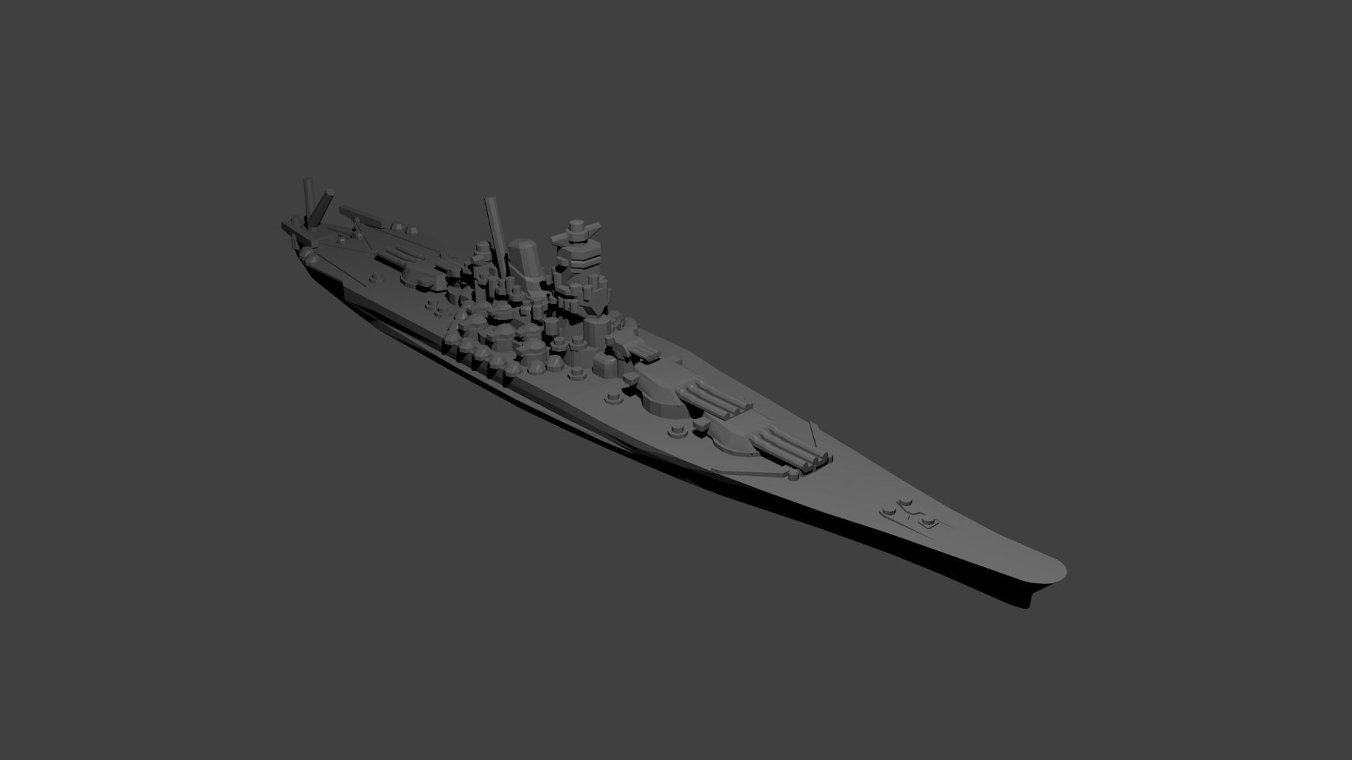 Japanese Yamato Class Battleship 3D print model_1