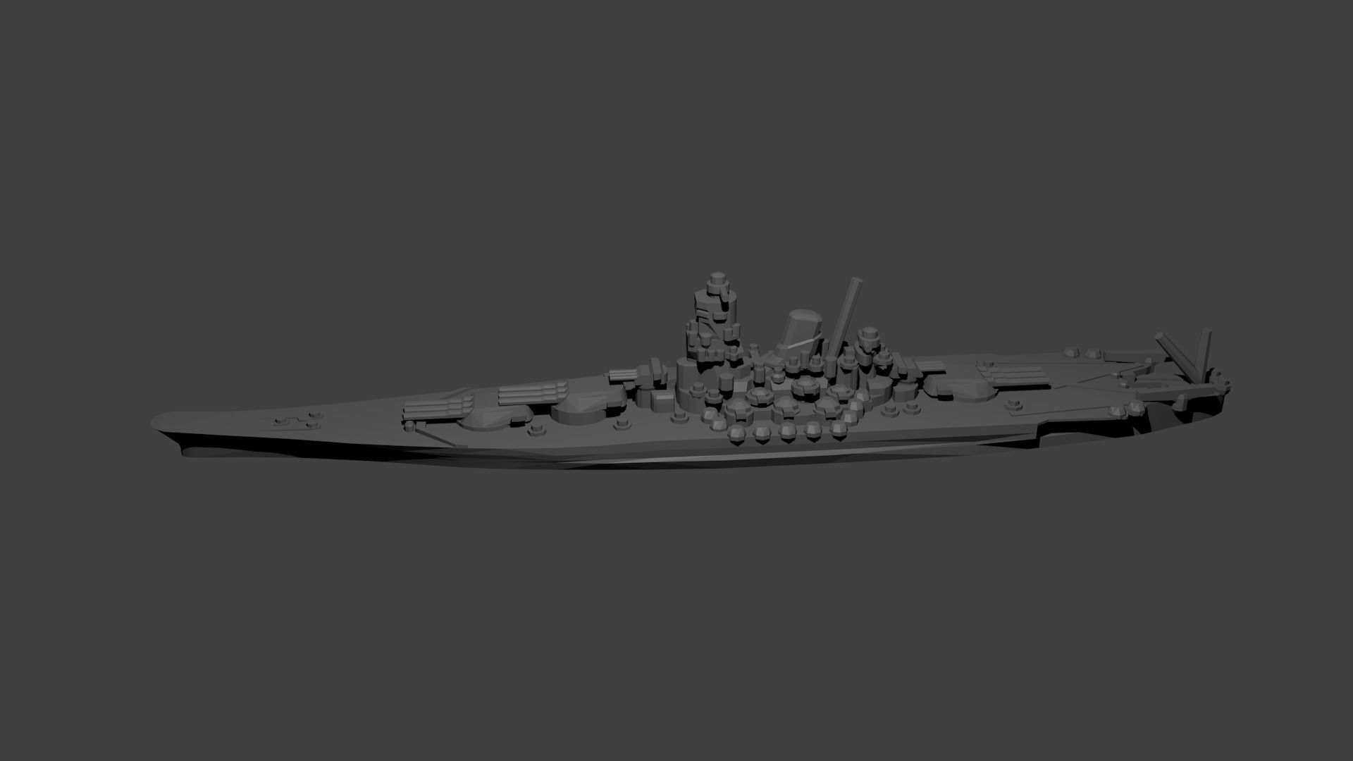 Japanese Yamato Class Battleship 3D print model_2