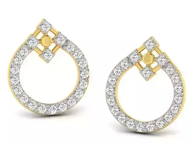 Drop Shape Earrings With Diamonds