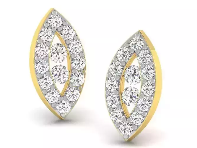 Eye Shaped Drop Earrings With Diamonds  2