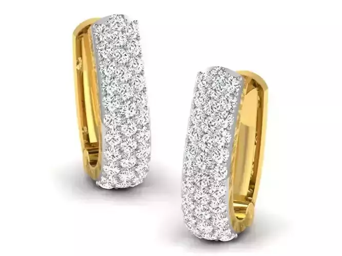 Golden Earrings With Diamonds 13