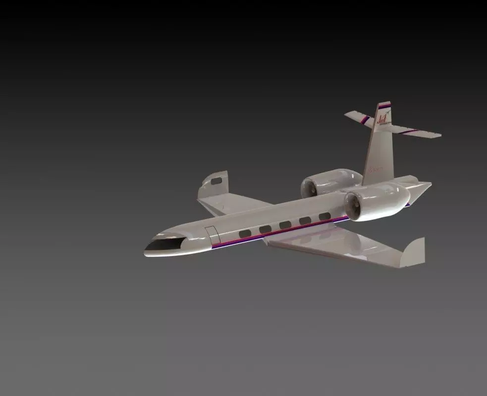Jet private flying in sky Free 3D model