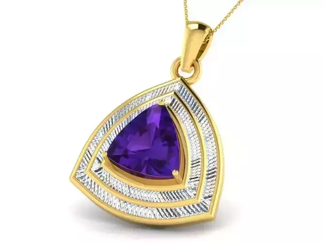 Circular triangle Shaped Pendant With Diamonds  3D print model