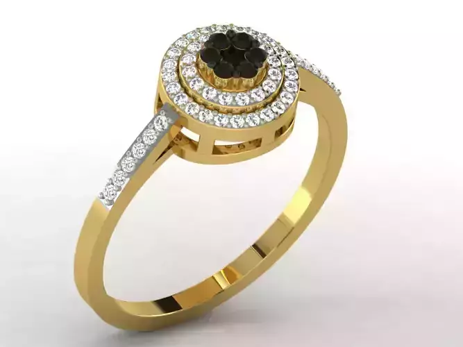 Round Golden Engagement Ring With Diamond 2