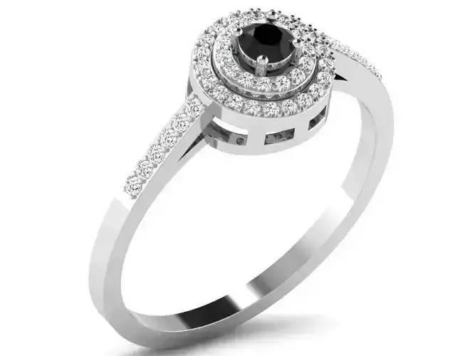 Round Shape Halo Ring with Gemstone 2