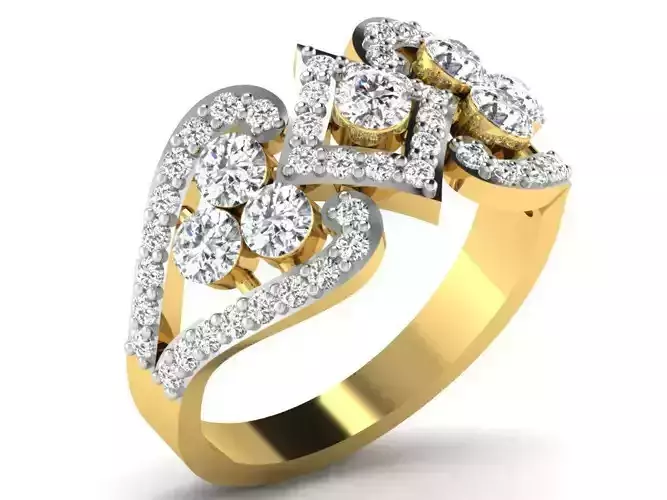 Golden Engagement Ring With Diamonds 40