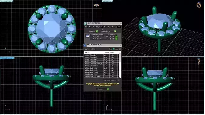 Round Shaped Pendant With Gem 2