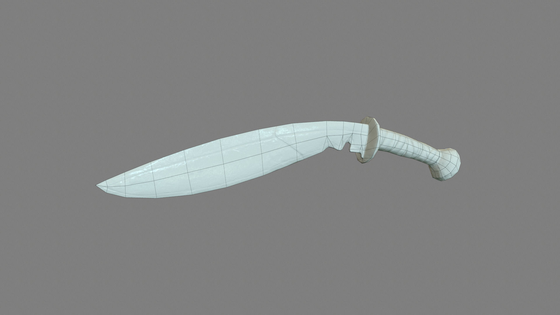 kukri sword Low-poly 3D model_1