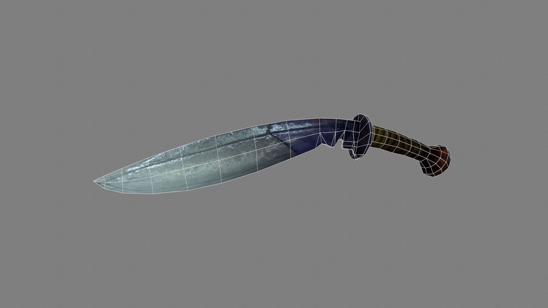 kukri sword Low-poly 3D model_3