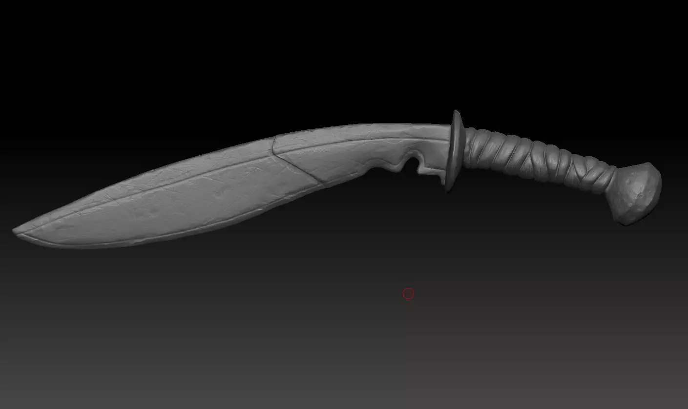 kukri sword Low-poly 3D model_0