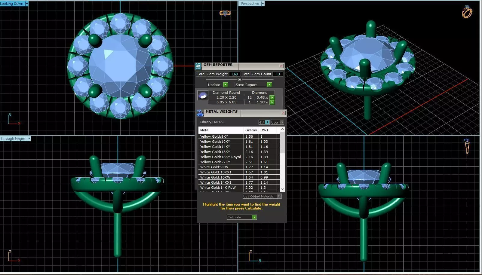 Round Shaped Pendant With Gem 6 3D print model_0