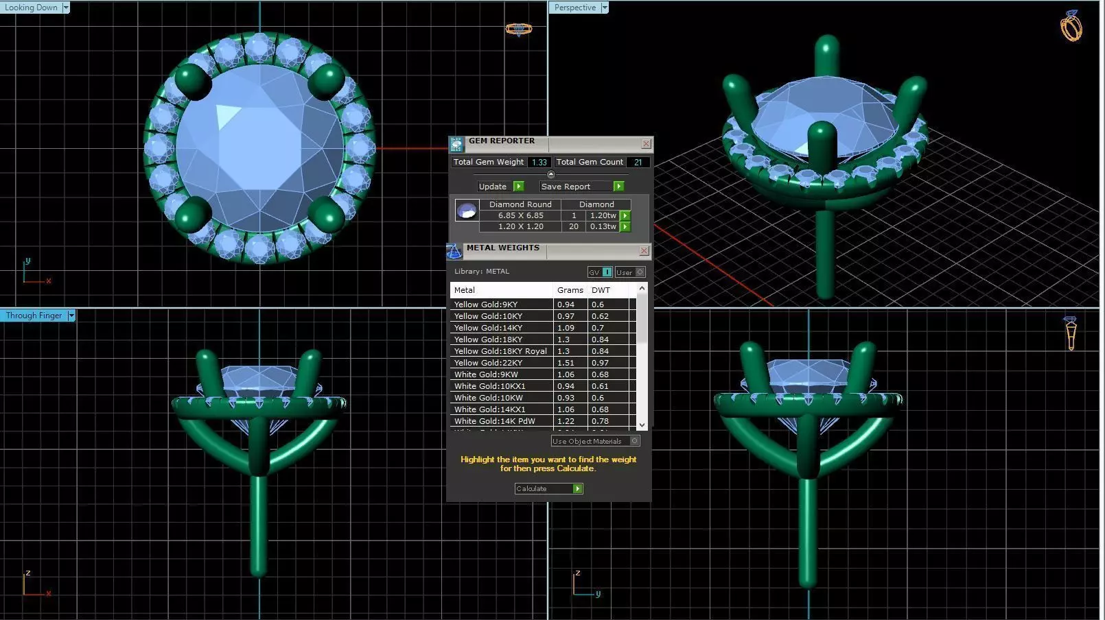 Round Shaped Pendant With Gem 7 3D print model_0