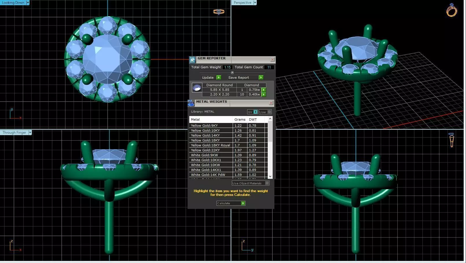 Round Shaped Pendant With Gem 9 3D print model_0