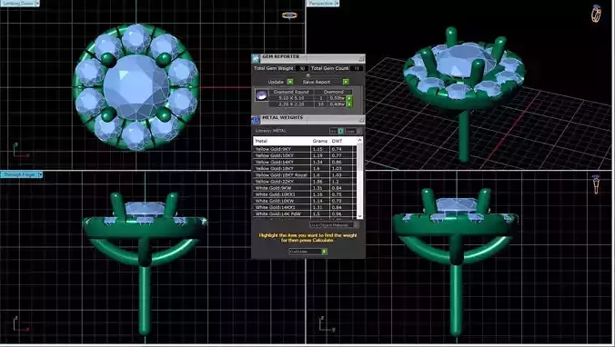 Round Shaped Pendant With Gem 10