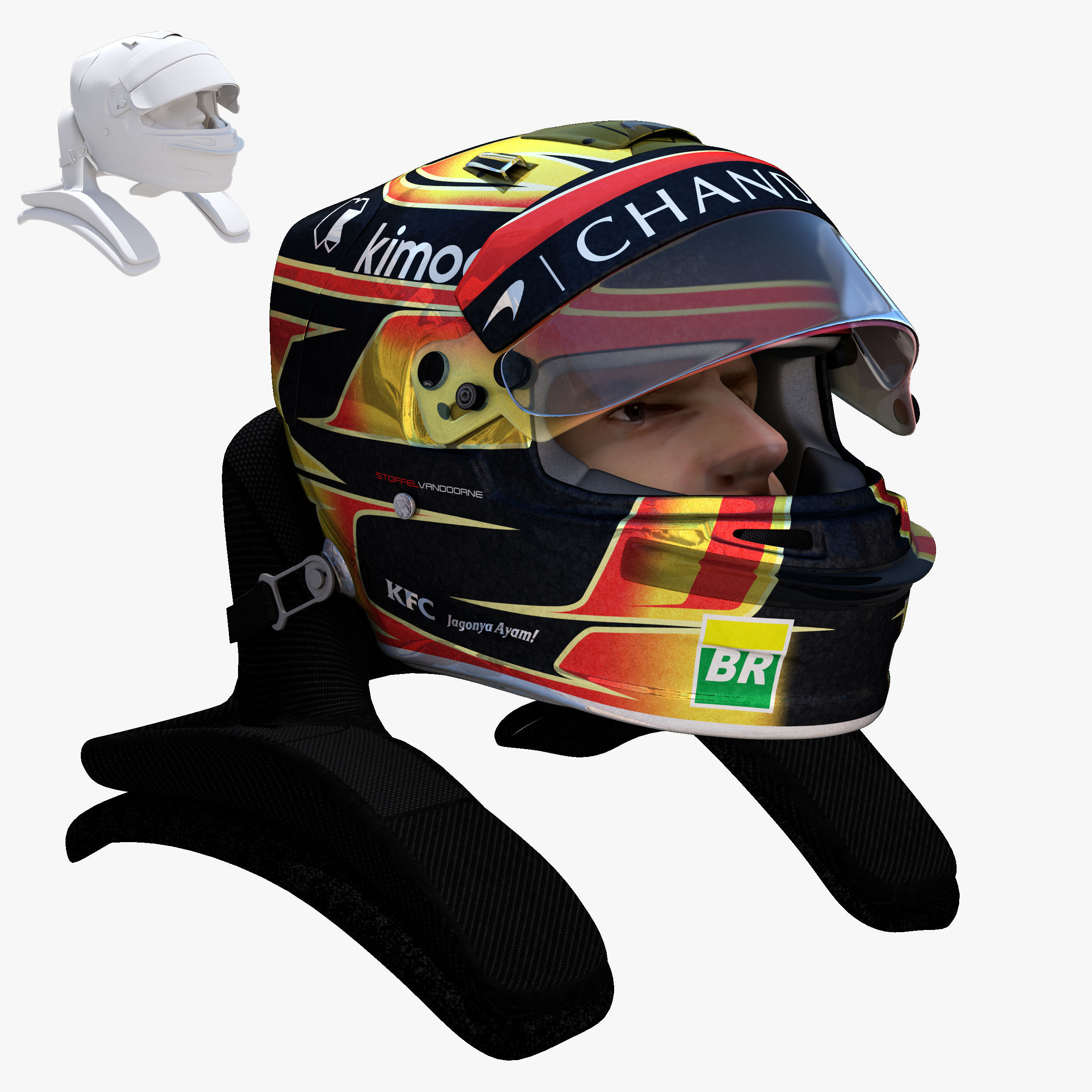 Vandorne helmet 2018 Low-poly 3D model_5