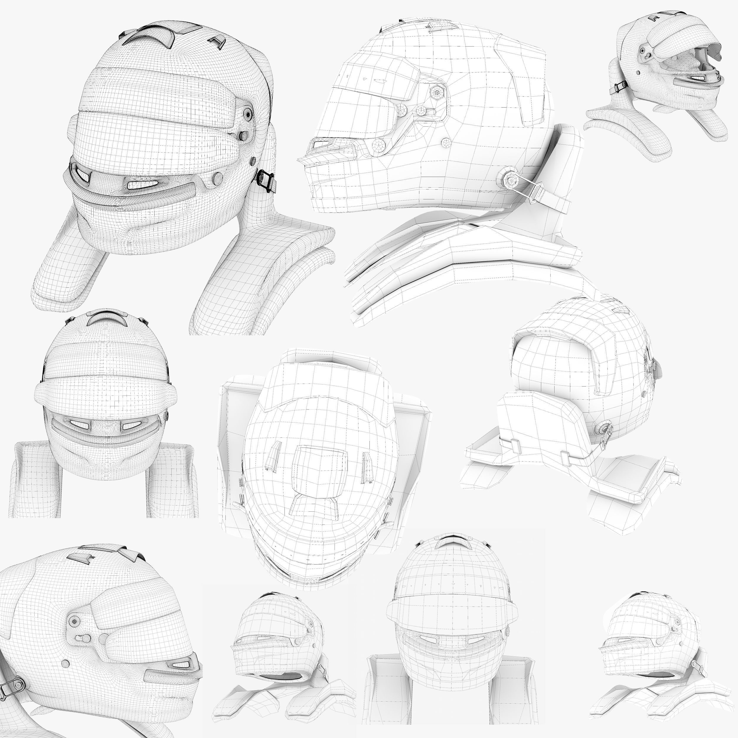 Vandorne helmet 2018 Low-poly 3D model_7