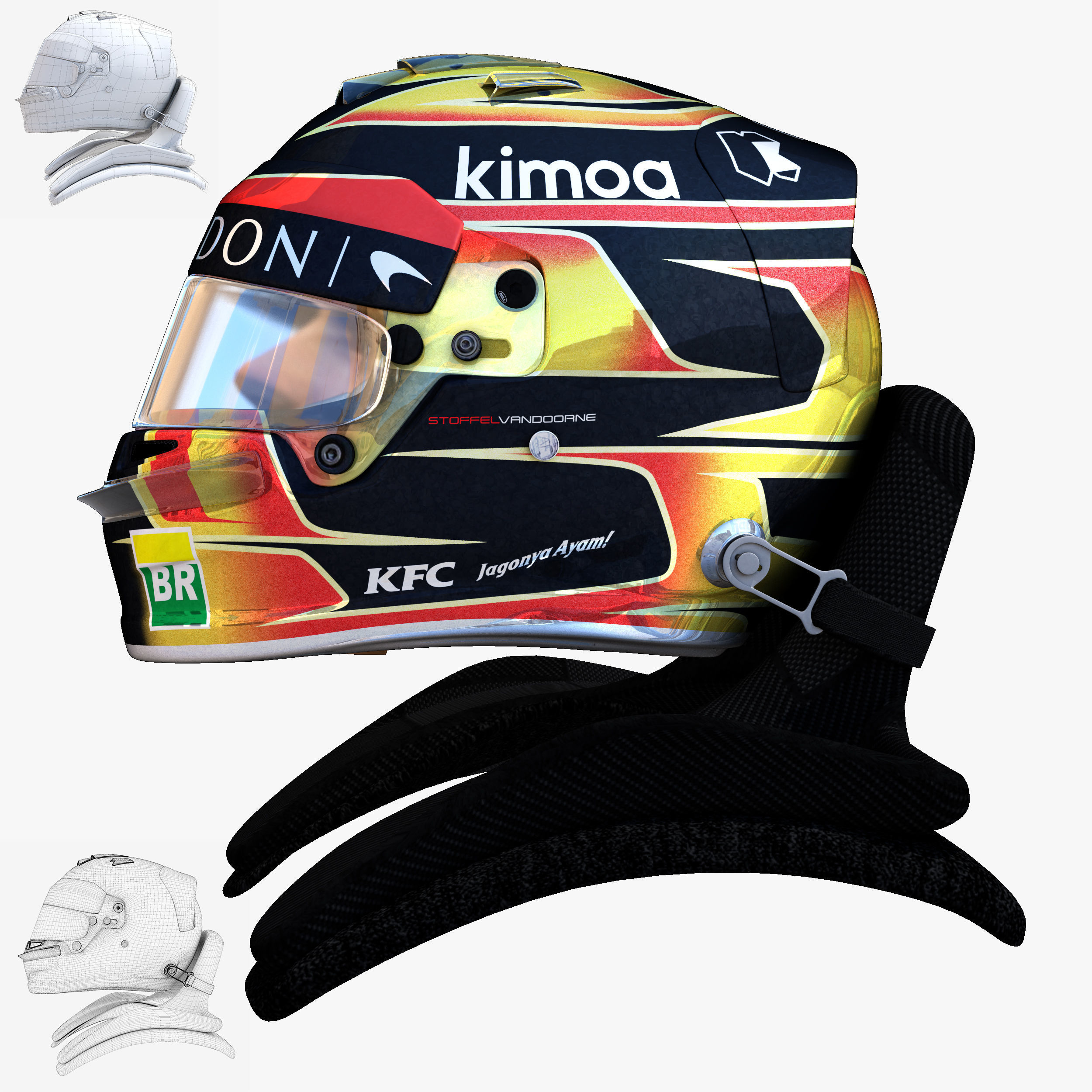 Vandorne helmet 2018 Low-poly 3D model_2