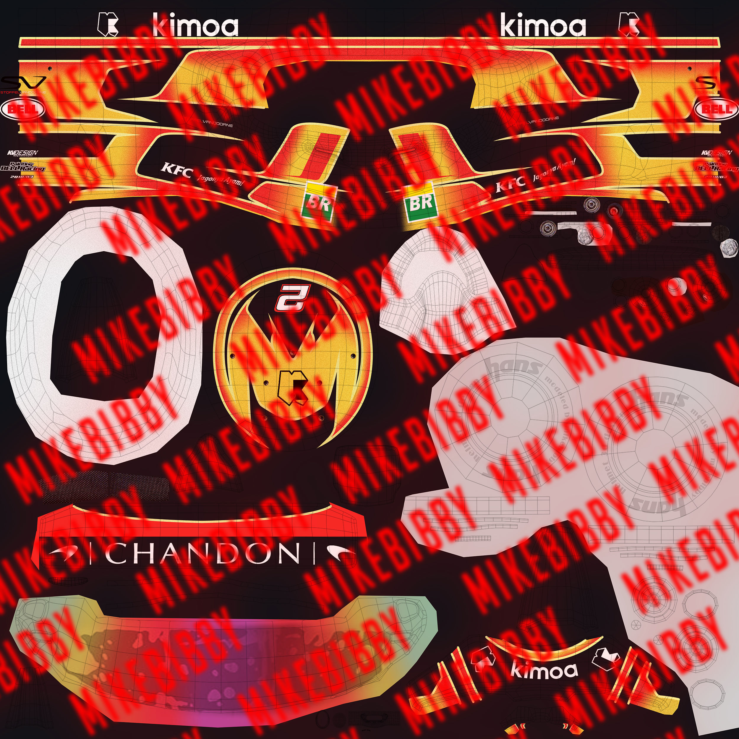 Vandorne helmet 2018 Low-poly 3D model_15