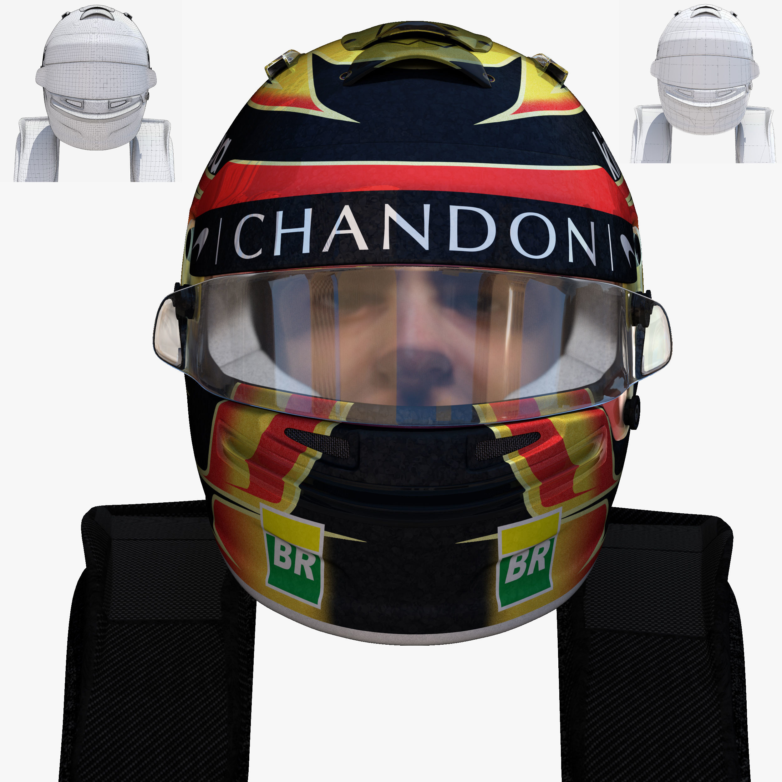 Vandorne helmet 2018 Low-poly 3D model_1