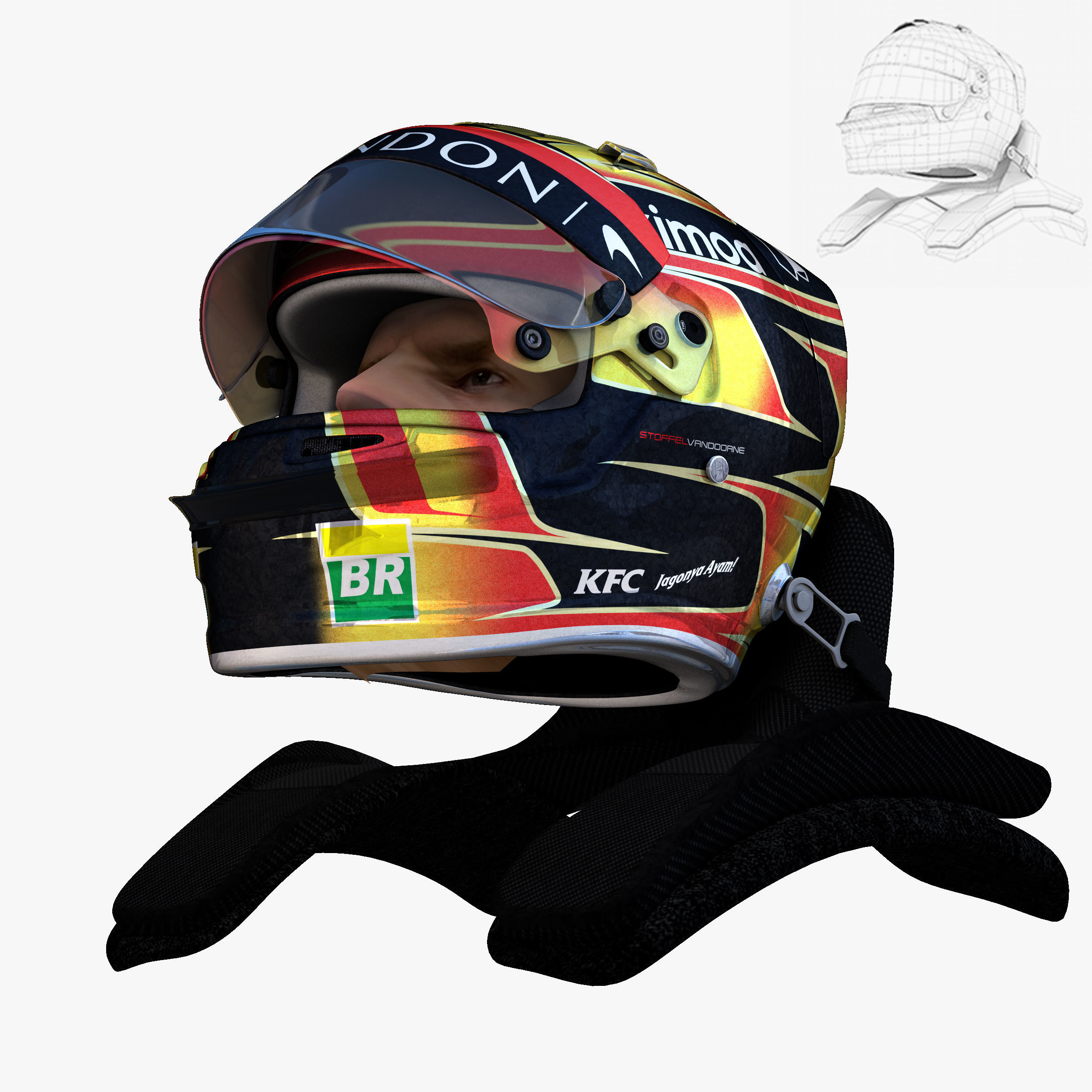 Vandorne helmet 2018 Low-poly 3D model_6