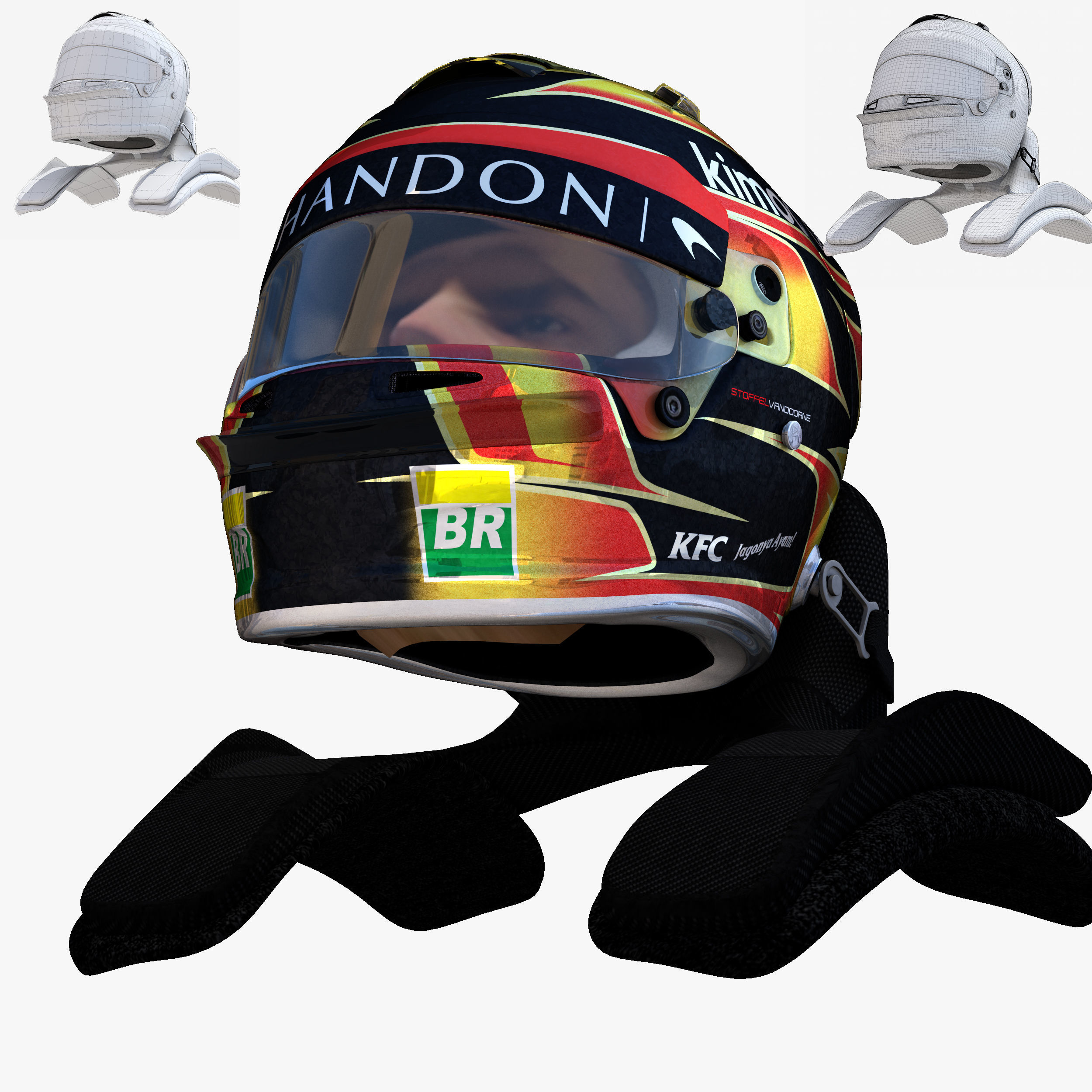 Vandorne helmet 2018 Low-poly 3D model_8