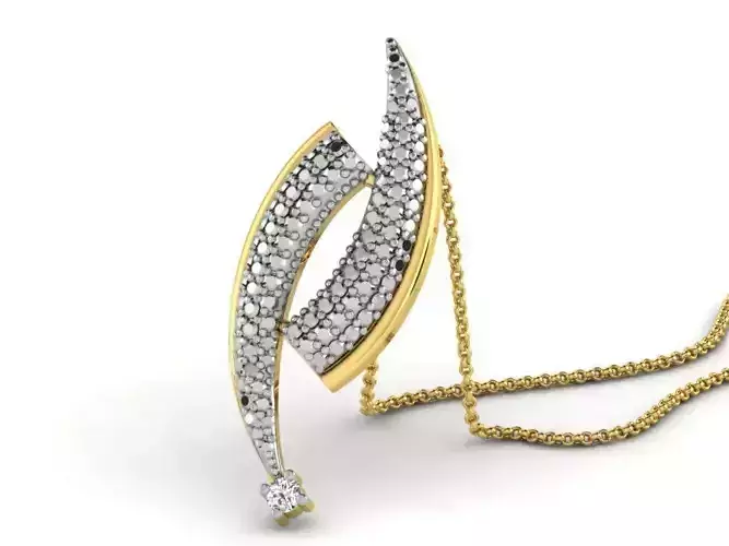 Golden Pendant With Diamonds 32 3D print model