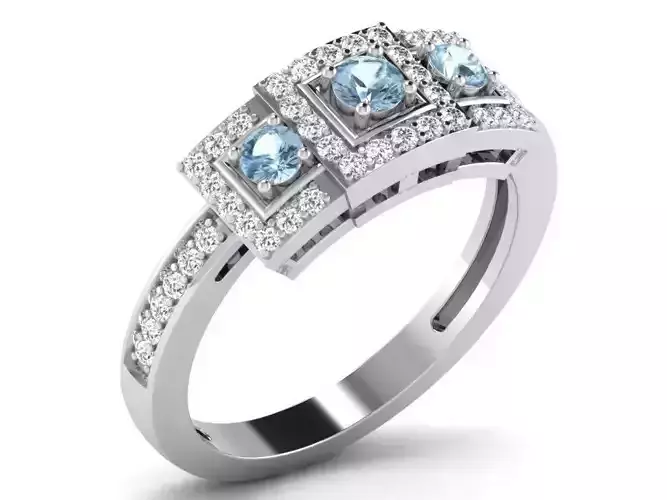 Silver Engagement Ring With Gemstone 5