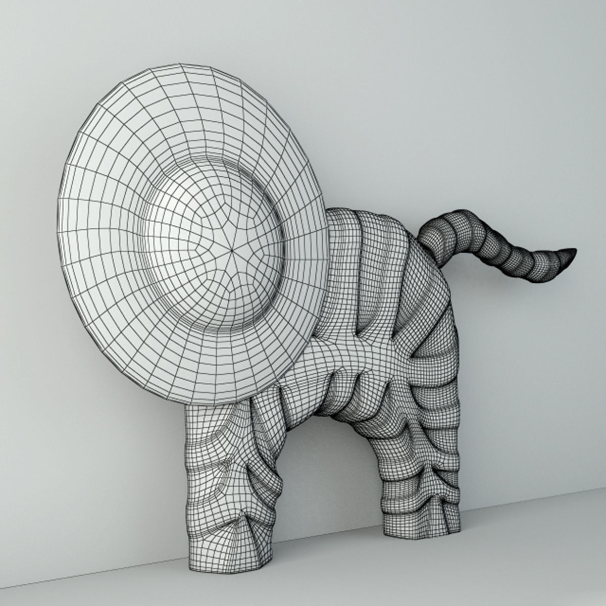 Hand Carved Wood Decorative Lion Statue 3D model_3