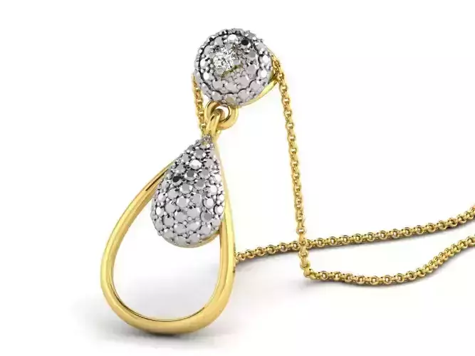 Drop Shape Golden Pendant 