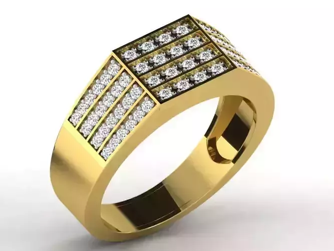 Golden Ring With Diamonds 4