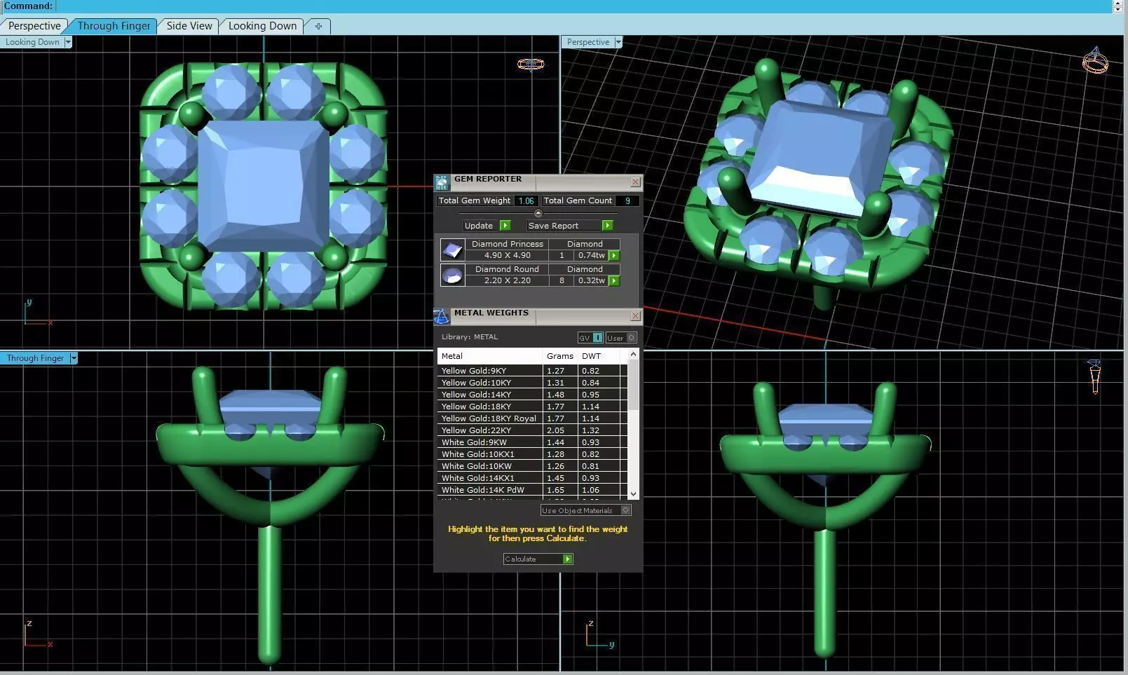 Square Shaped Pendant With Gem 15 3D print model_0