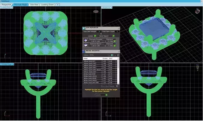 Square Shaped Pendant With Gem 16