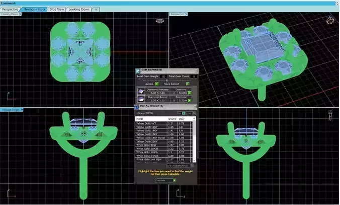 Square Shaped Pendant With Gem 18