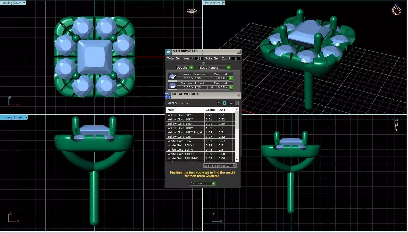 Square Shaped Pendant With Gem 21 3D print model_0