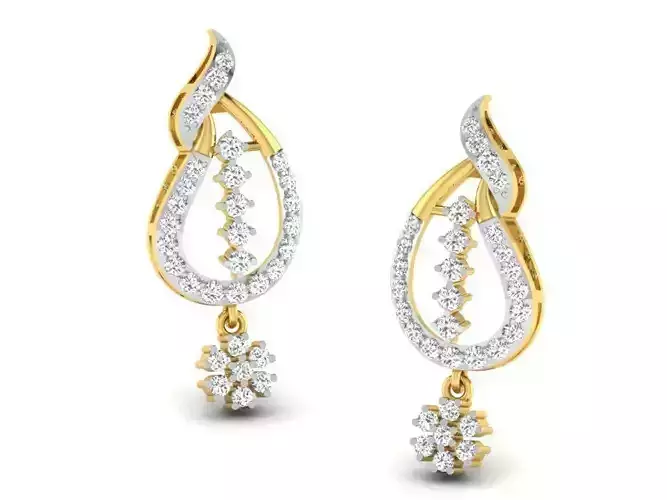 Drop Shaped Golden Drop Earrings