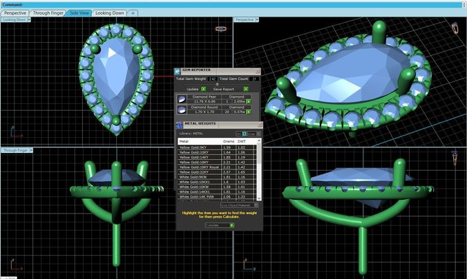 Drop Shaped Pendant With Gem 1 3D print model