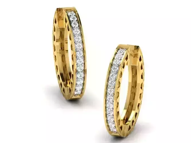 Golden Earrings With Diamonds 18