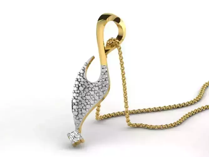 Golden Pendant With Diamonds 35