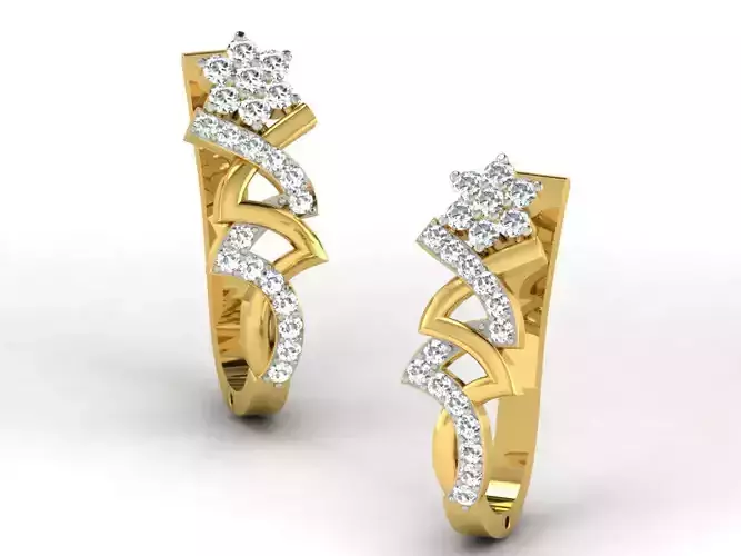 Golden Earrings With Diamonds 19