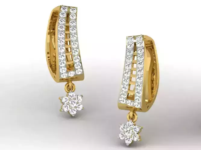 Golden Earrings With Diamonds 20
