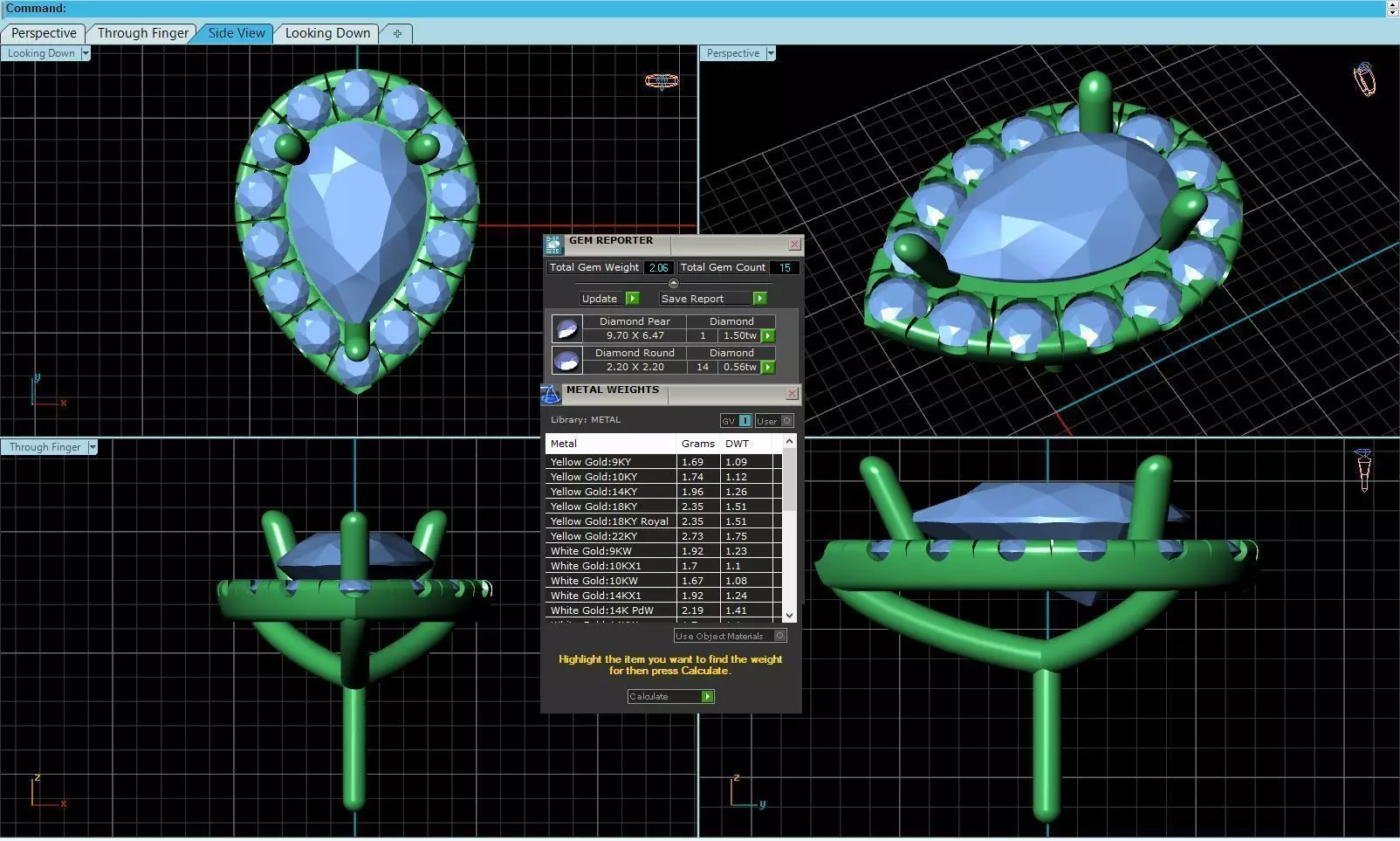 Drop Shaped Pendant With Gem 6 3D print model_0