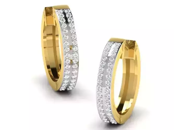 Golden Earrings With Diamonds 22